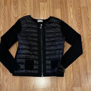 Moncler Midnight Black Quilted Puffer Zip-up Jacket/Sweater